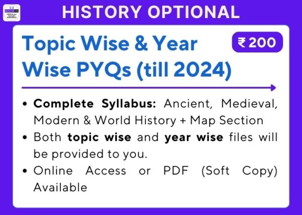 History Optional Topic Wise PYQs for UPSC CSE 2025